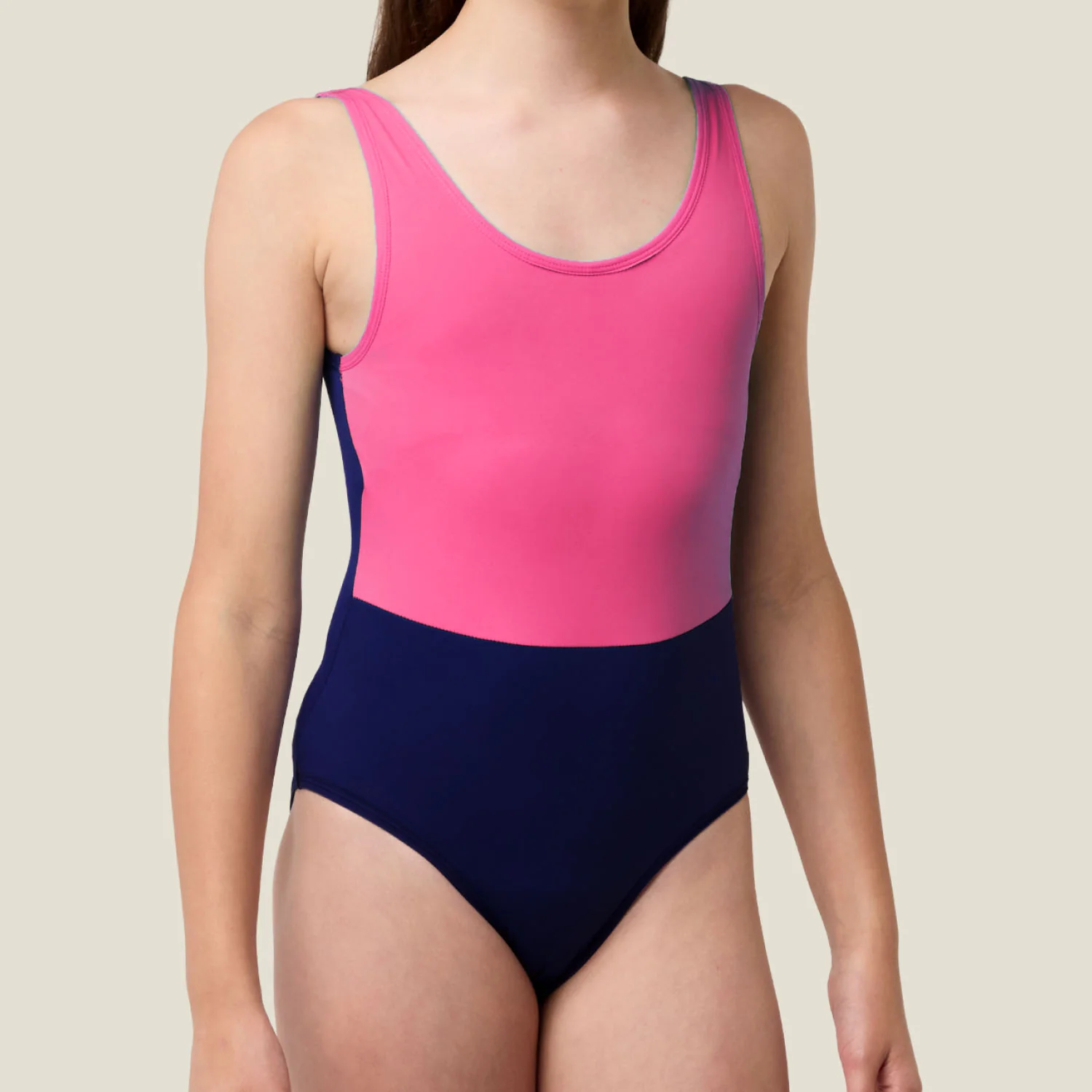 WUKA Teen Period Scoopback Two-Tone Swimsuit - Pink/Purple - Image 4
