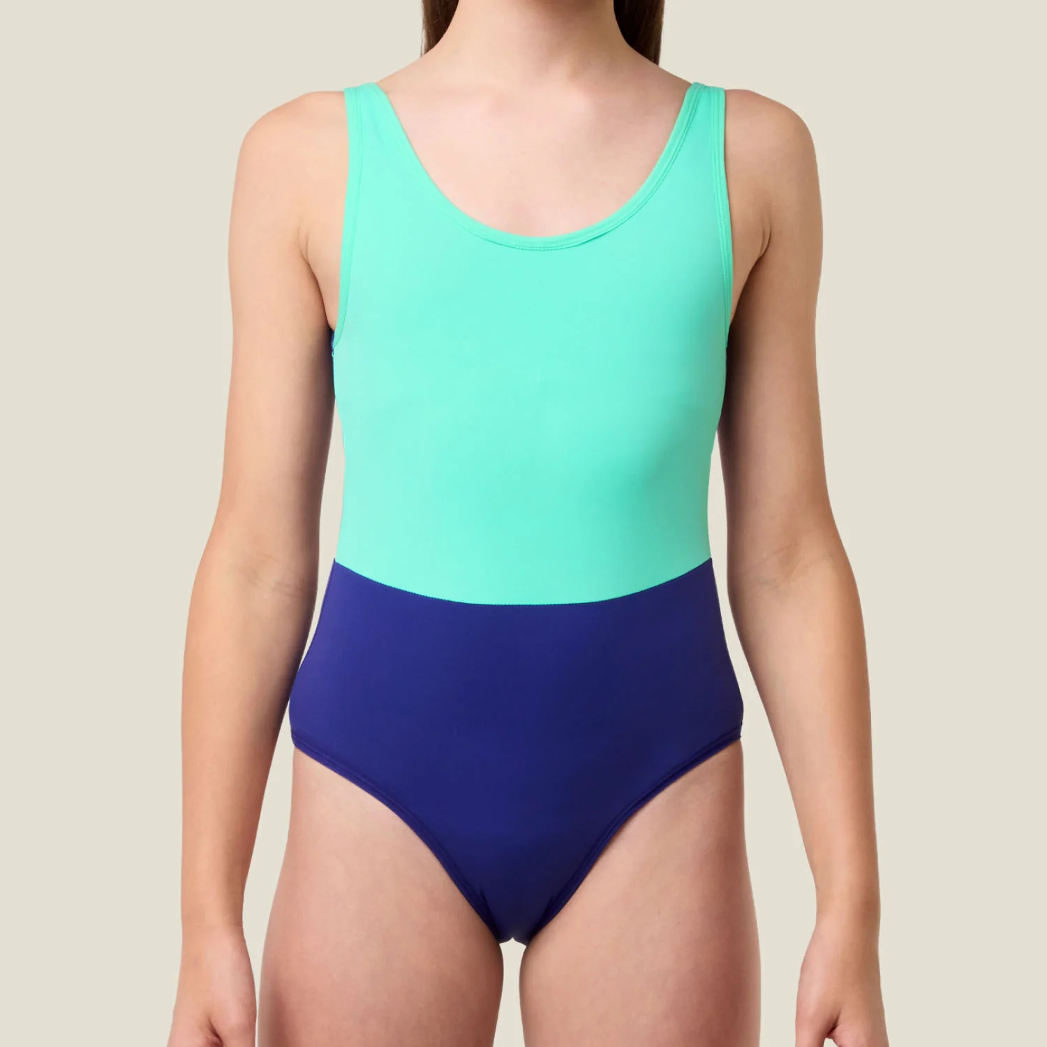 WUKA Teen Period Racerback Two-Tone Swimsuit - Green/Blue - Image 2