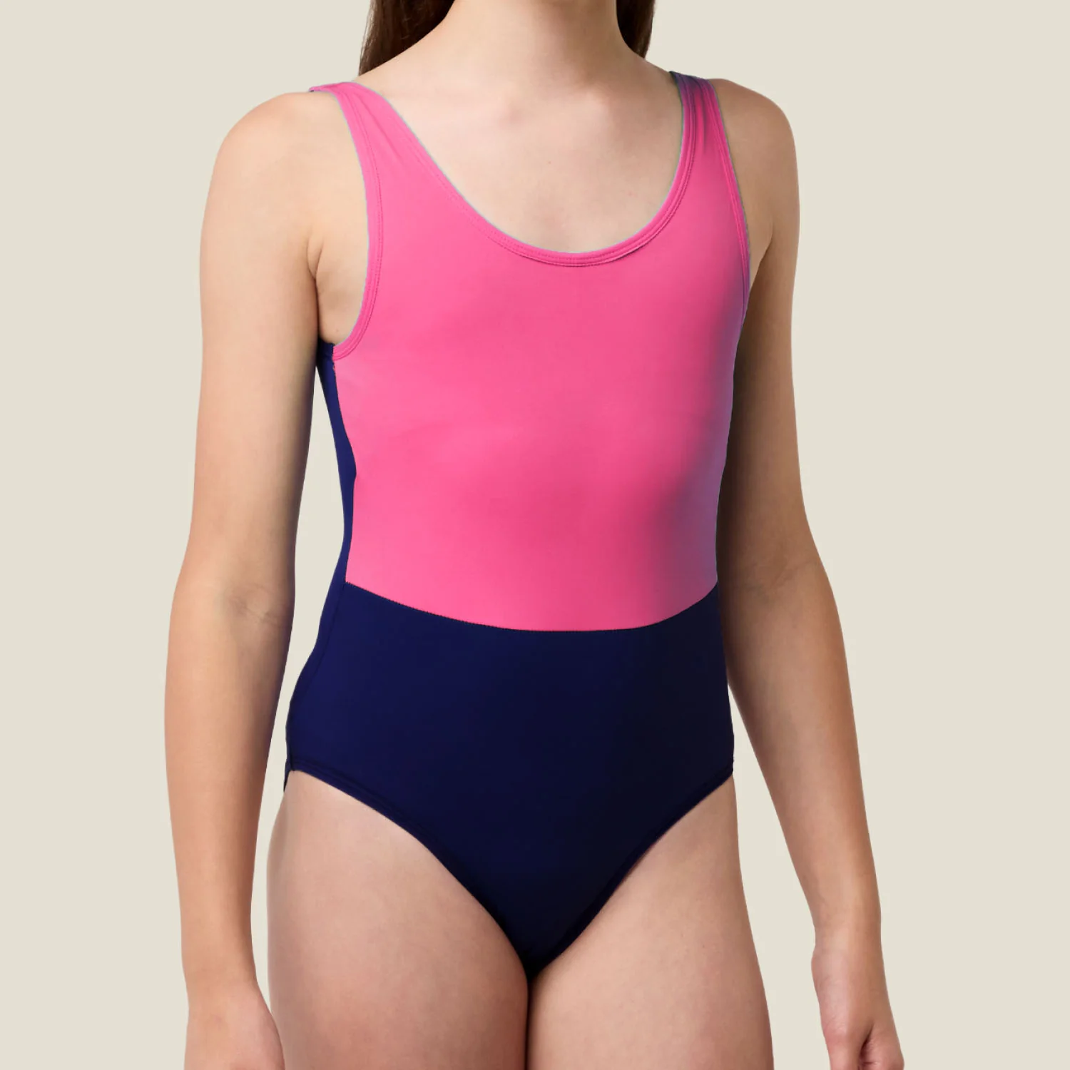 WUKA Teen Period Racerback Two-Tone Swimsuit - Pink/Purple - Image 2
