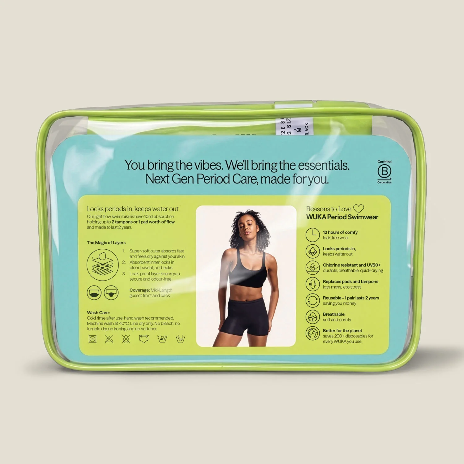 WUKA Teen Swim Short Period Starter Kit - Black - Image 3